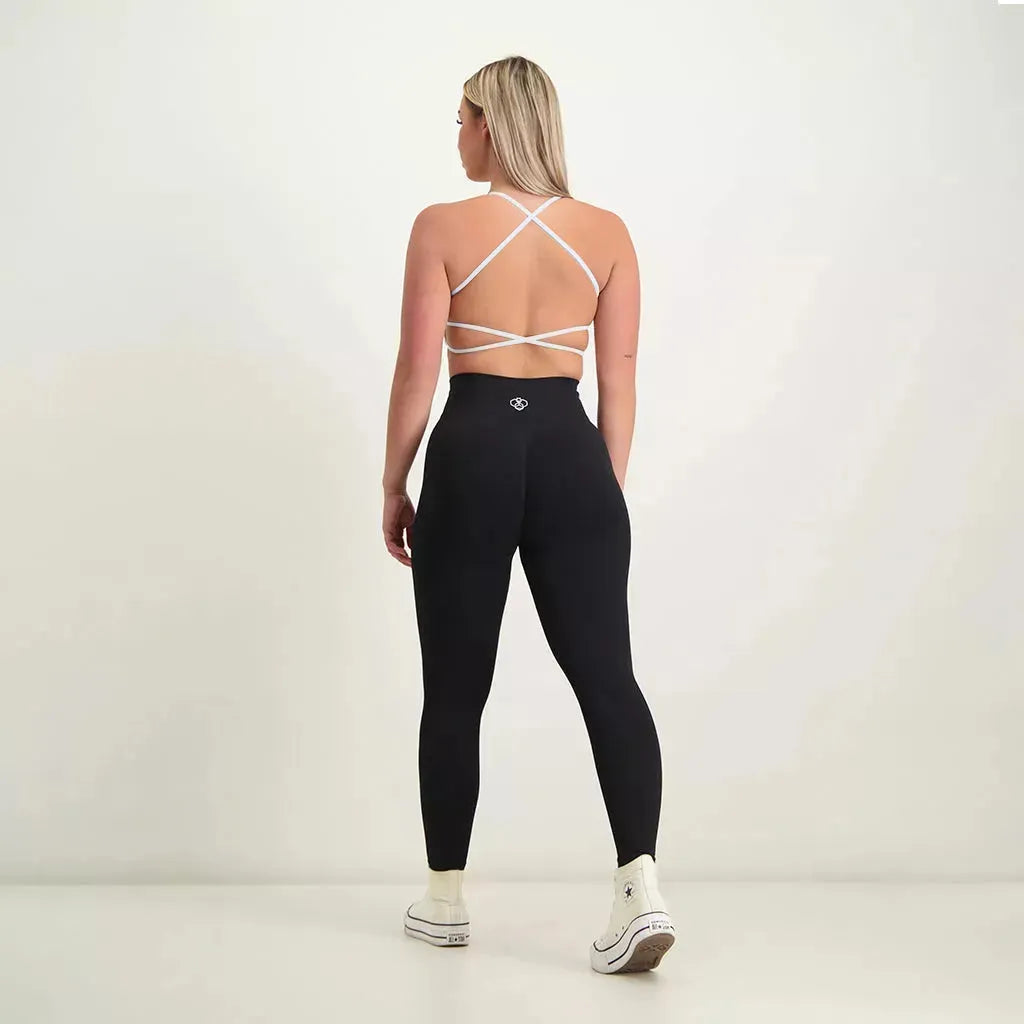 Backless Sports Bra White