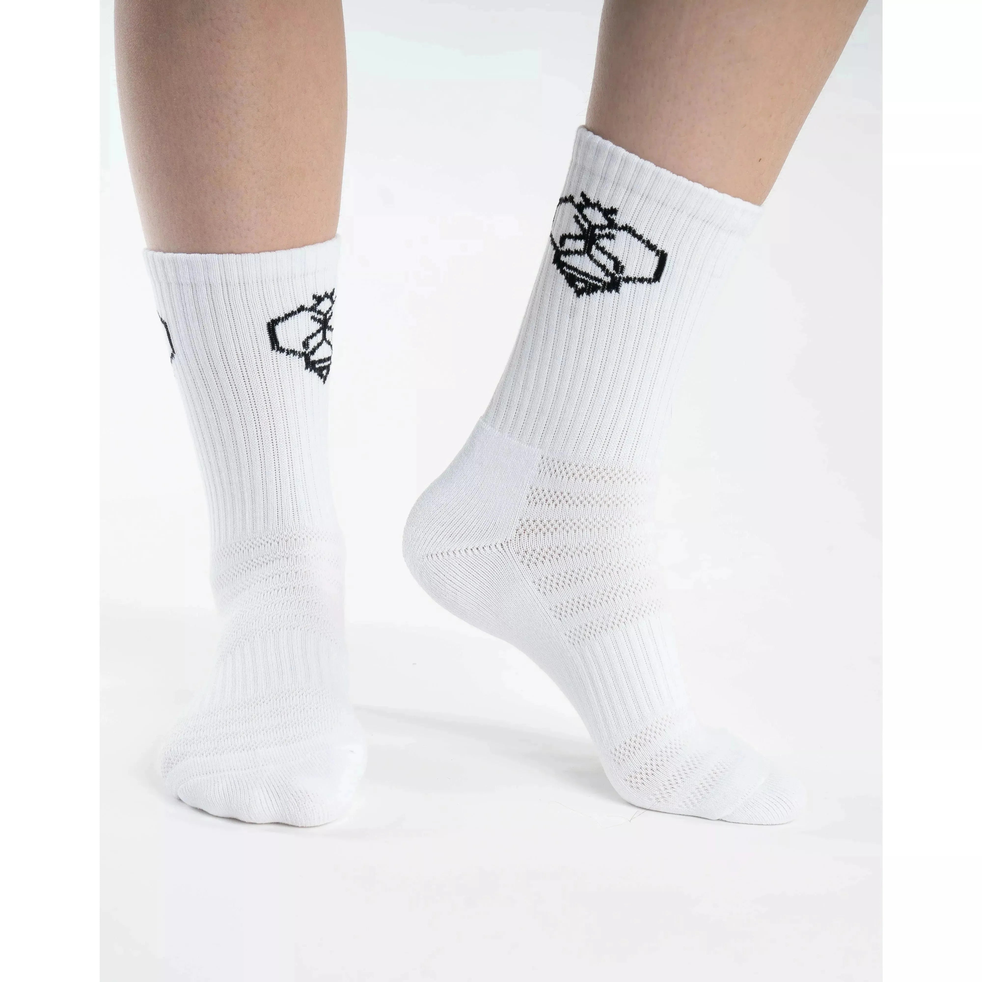 Crew Socks Bee Logo 3pk White