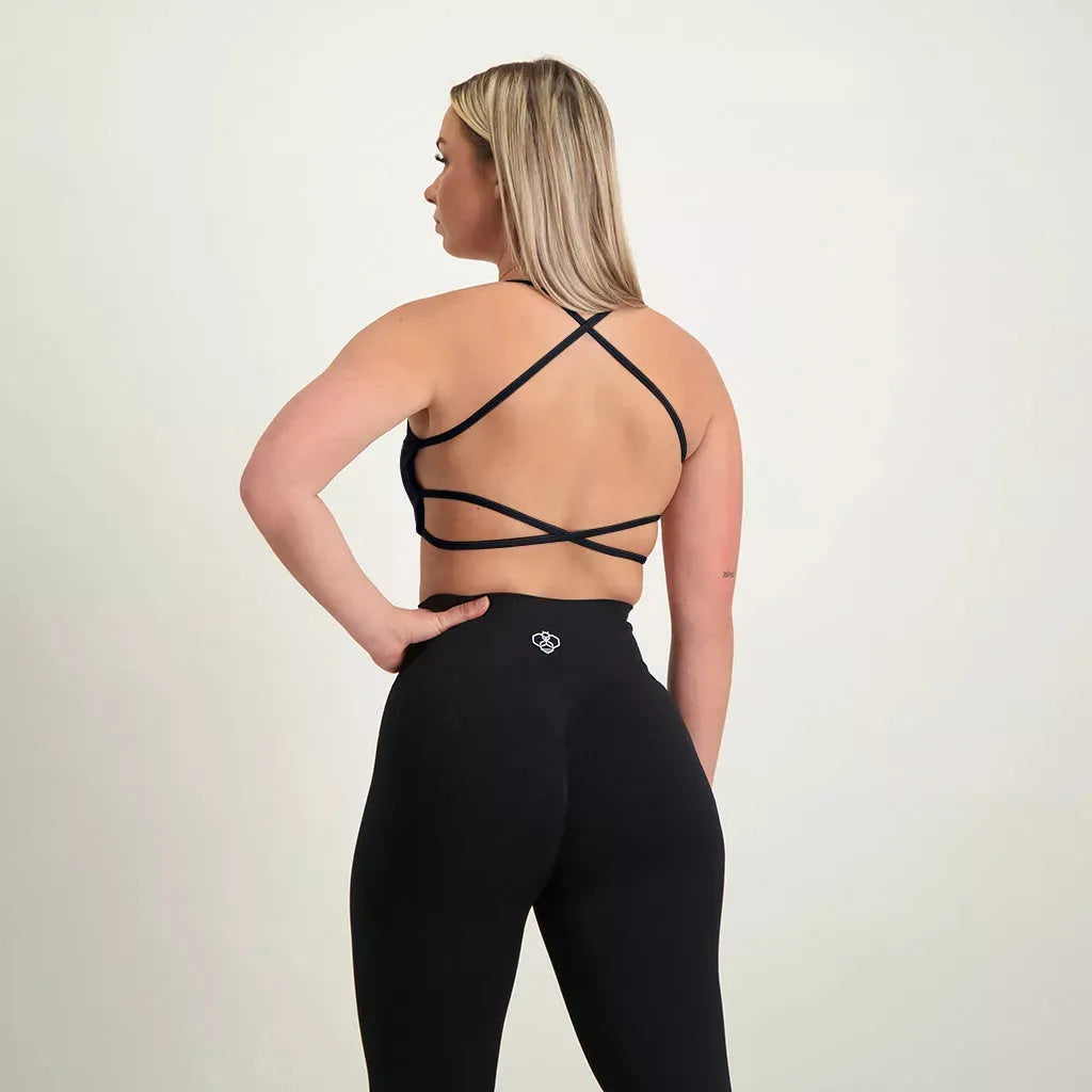 Backless Sports Bra Black