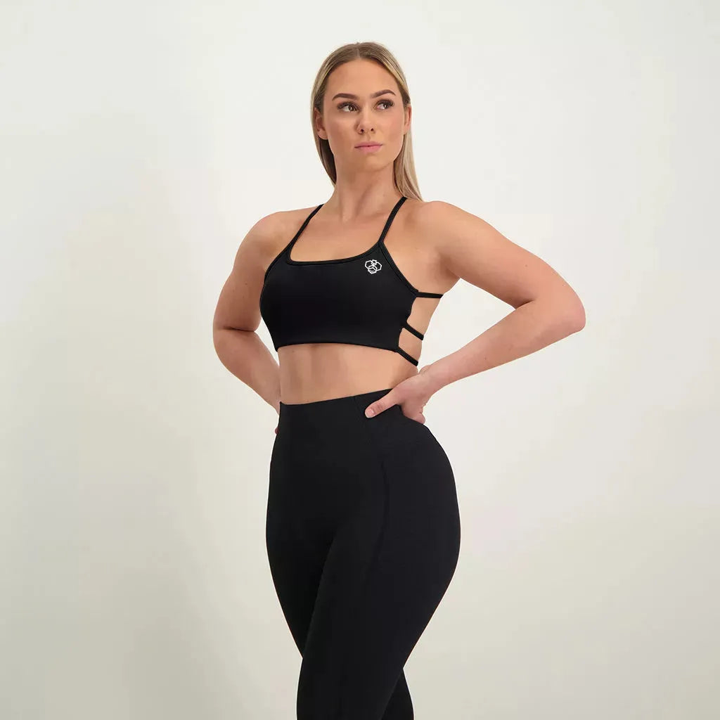 Backless Sports Bra Black - Athletic Bee